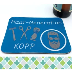 Mugrug, Tassenuntersetzer für Friseure, individualisierbar