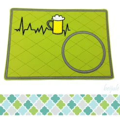 Mugrug, Tassenuntersetzer mit Herzlinie Bier