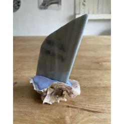 Muschel Segelschiff mit Spruch, kleines Geschenk für Meerliebhaber, Segelboot als Dekoration