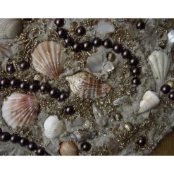 Muschelbild STRANDGUT Collage Geschenk zu Valentinstag Muttertag Herz Herzbild Handarbeit Unikat Badezimmerbild