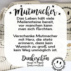 Mutmacher Karte für alle Anlässe – personalisiertes Geldgeschenk mit Smile Anhänger Schulwechsel