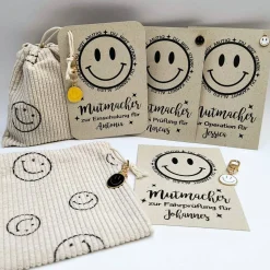 Mutmacher Karte für alle Anlässe – personalisiertes Geldgeschenk mit Smile Anhänger Schulwechsel