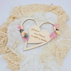 Mutter Tochter Geschenk | Dankeschön Mama | Glück ist eine Mama wie dich zu haben | Türkranz aus Trockenblumen