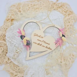 Mutter Tochter Geschenk | Dankeschön Mama | Glück ist eine Mama wie dich zu haben | Türkranz aus Trockenblumen