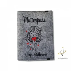 Mutterpasshülle Filz Bald Mama Babybauch Babylove Schwangerschaft