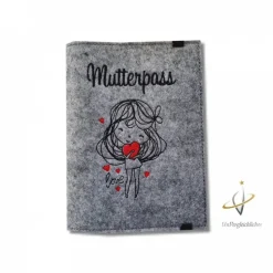 Mutterpasshülle Filz Bald Mama Babybauch Babylove Schwangerschaft