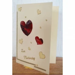 Muttertag – Karte mit vielen Herzchen – auch Encaustic – Design  Ulrike Kröll