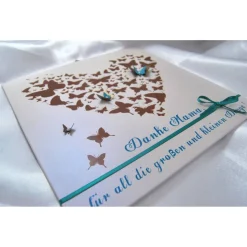 Muttertag Geschenk personalisiert Muttertagsgeschenk Bild Wandbild Mama Herz Schmetterling Druck Braun Türkis Danke