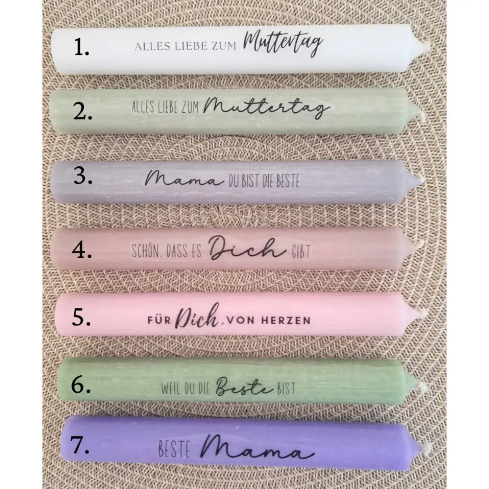 Muttertag Muttertagsgeschenk Dekoherz Kerzenteller Herz Kerzenset für Mama Geschenkset Stabkerze Kerzenbox Holzbox Mitbr