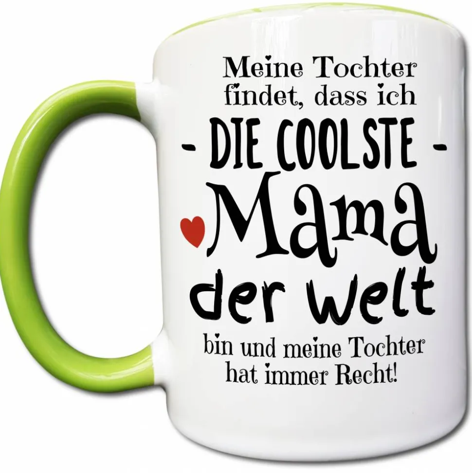 Muttertag Tasse mit Spruch, Coolste Mama der Welt, Geschenk von Tochter für Mutter, Muttertagsgeschenk, Geburtstagsgeschenk Mama