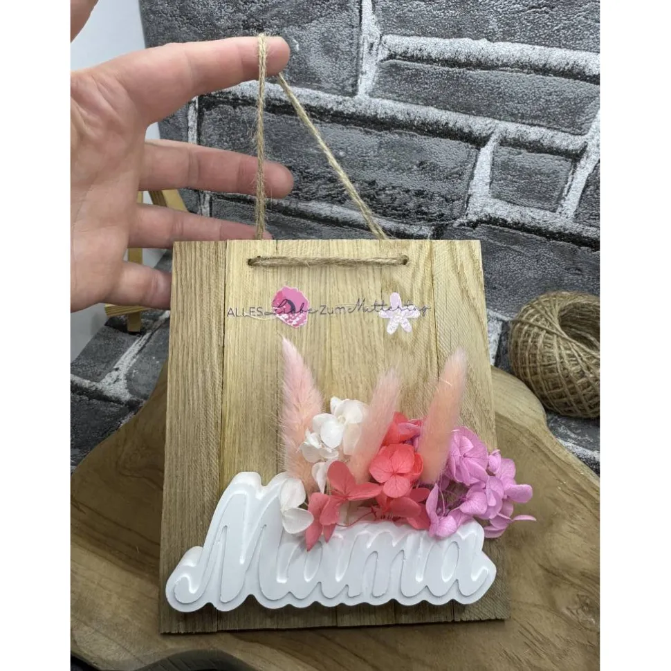 Muttertags Geschenk I Mama I Klötzchen I Trockenblumen I Dekoration I Handgemacht