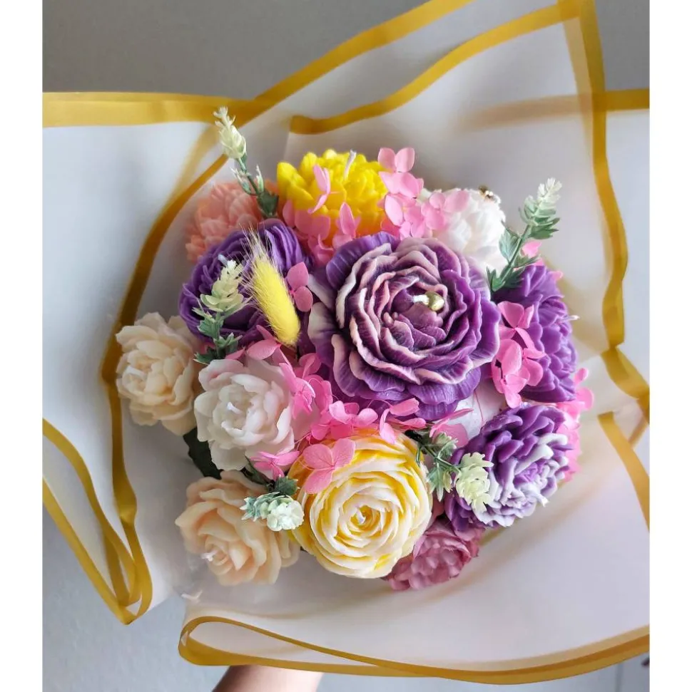 Muttertagsgeschenk Kerzen Blumenstrauß Handgemachter Blumen Kerzenstrauß Deko Kerzen Bouquet Geschenk für Sie, Mutterta