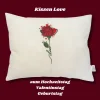 Muttertagsgeschenk Kissen mit roter Rose bestickt Geburtstag Hochzeitstag Valentinstag Rosenkissen