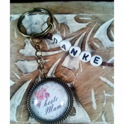 Muttertagsgeschenk Schlüsselanhänger 20mm beste Mama Danke