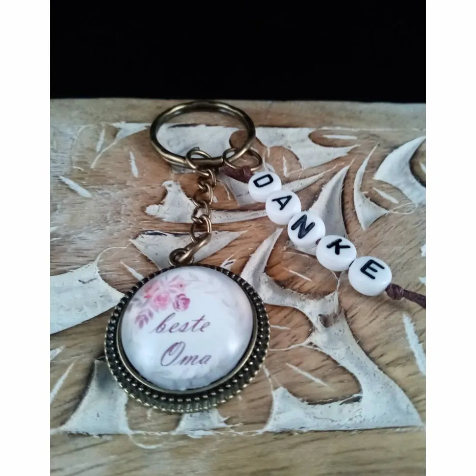 Muttertagsgeschenk Schlüsselanhänger 20mm beste Oma Danke