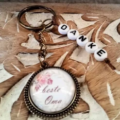 Muttertagsgeschenk Schlüsselanhänger 20mm beste Oma Danke