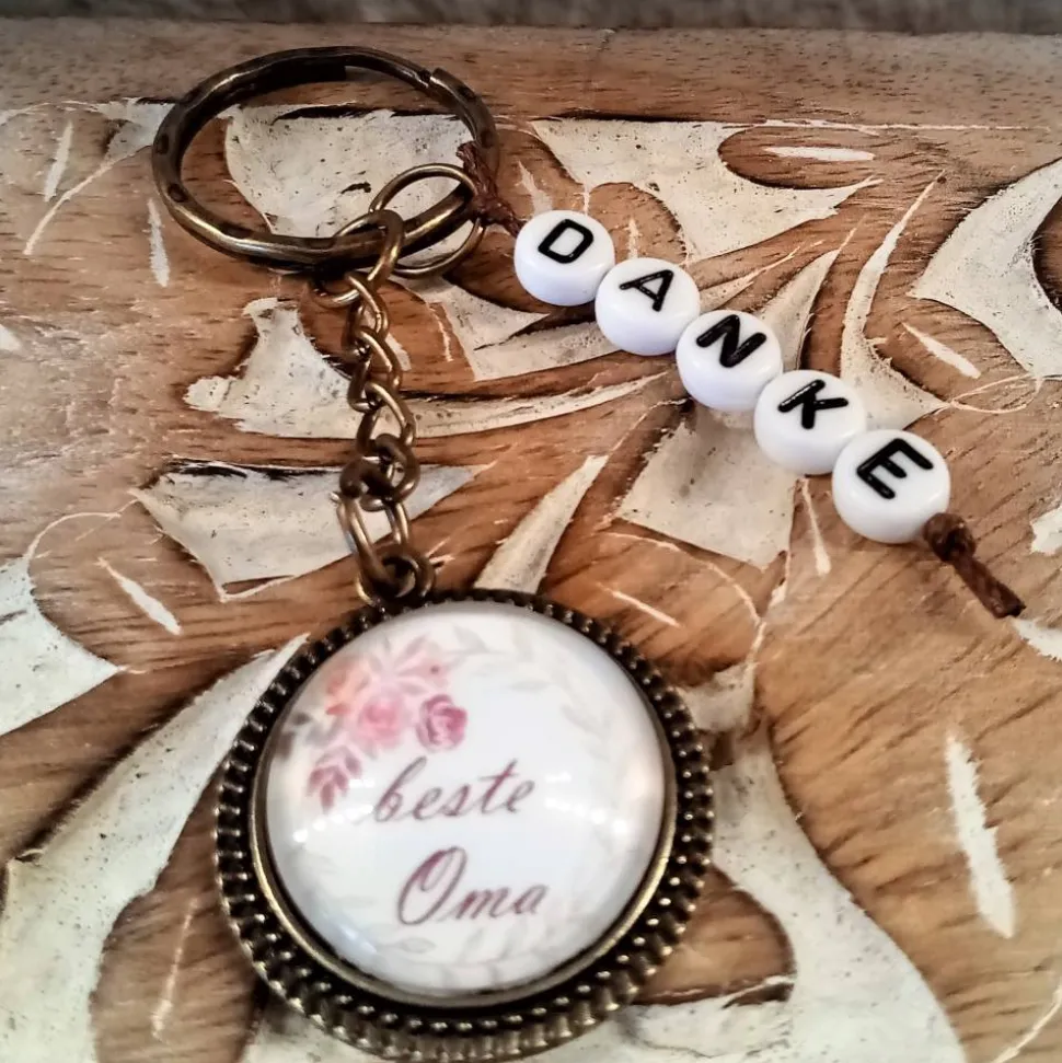 Muttertagsgeschenk Schlüsselanhänger 20mm beste Oma Danke