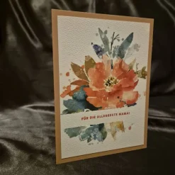 Muttertagskarte / Blumenkarte / Beste Mama / Muttertagsgeschenk / Muttertag / Karte
