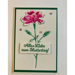 Muttertagskarte 3D Liebeskarte gefertigt in Handarbeit handkoloriert