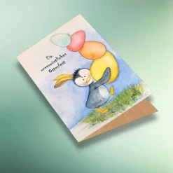 Nachhaltige Osterkarte „Ein unverwüstliches Osterfest“ – DIN A6, Klappkarte oder Postkarte, Kraftpapier