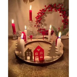 Nachhaltiger Adventskranz aus Holz modern | Weihnachtskranz aus Holz | Adventsdekoration nachhaltig