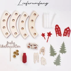 Nachhaltiger Adventskranz aus Holz modern | Weihnachtskranz aus Holz | Adventsdekoration nachhaltig