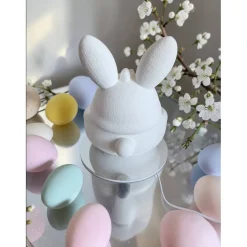 Nachhaltiger XXL Osterhase "Green Bloom" – 3D-Druck aus Bio-Kunststoff im Fuzzy-Look