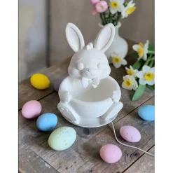 Nachhaltiger XXL Osterhase "Green Bloom" – 3D-Druck aus Bio-Kunststoff im Fuzzy-Look