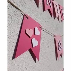 Namensgirlande zur Hochzeit Verlobung Jahrestag Namenskette Wimpelkette Girlande mit Wunschnamen