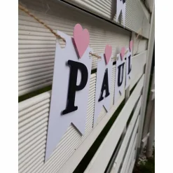 Namensgirlande zur Hochzeit Wimpelkette mit Namen zur Verlobung Jahrestag Fahnengirlande personalisierte Namenskette