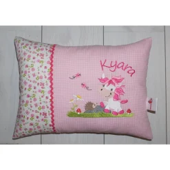 Namenskissen - Kuschelkissen - Einhorn und Namen - 30x40 cm - Hülle und Inlett