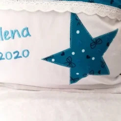 Namenskissen Bezug – Handgefertigt, Individuell mit Namen, Geschenk für Kinder – 40x40 cm