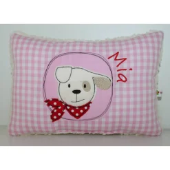 Namenskissen, Kuschelkissen und niedlichen Hund 20x30 cm