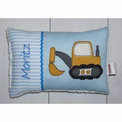 Namenskissen, Kuschelkissen Bagger & Name 20x30 cm