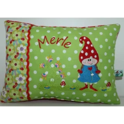 Namenskissen, Kuschelkissen Glückswichtel/Wichteline & Name 20x30 cm