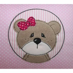 Namenskissen, Kuschelkissen mit niedlichen Bär und Namen und Geburtsdatum 25x35 cm, Hülle & Inlett