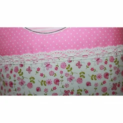 Namenskissen, Kuschelkissen mit niedlichen Frühlingsbär Button und Namen 25x35 cm, Hülle & Inlett, Geburt, Taufe, Geburt