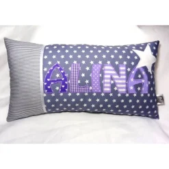 Namenskissen mit Datum – Personalisiertes Kissen für Jungen & Mädchen in Wunschfarbe zur Geburt, Taufe, Geburtstag & Einschulung