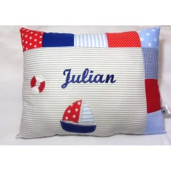 Namenskissen personalisiertes Kissen mit Name bestickt Geschenk zur Geburt Taufe Geburtstag Weihnachten Jungen Mädchen