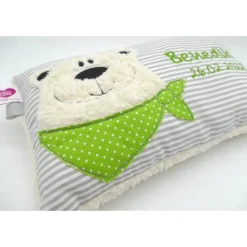 Namenskissen Taufkissen Kuschelkissen Kindergartenkissen Geburtsgeschenk  Teddykissen Bär Eisbär