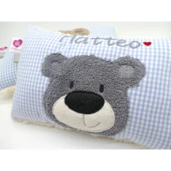 Namenskissen Taufkissen Kuschelkissen Kindergartenkissen Geburtsgeschenk  Bär Teddybär Kuschelbär
