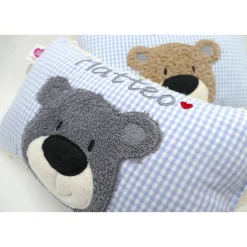 Namenskissen Taufkissen Kuschelkissen Kindergartenkissen Geburtsgeschenk  Bär Teddybär Kuschelbär