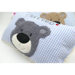 Namenskissen Taufkissen Kuschelkissen Kindergartenkissen Geburtsgeschenk  Bär Teddybär Kuschelbär