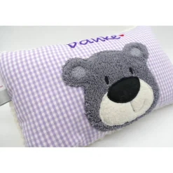 Namenskissen Taufkissen Kuschelkissen Kindergartenkissen Geburtsgeschenk  Bär Teddybär Kuschelbär