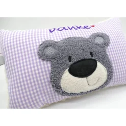Namenskissen Taufkissen Kuschelkissen Kindergartenkissen Geburtsgeschenk  Bär Teddybär Kuschelbär