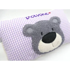 Namenskissen Taufkissen Kuschelkissen Kindergartenkissen Geburtsgeschenk  Bär Teddybär Kuschelbär