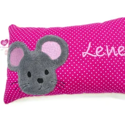 Namenskissen Taufkissen Kuschelkissen Kindergartenkissen Geburtsgeschenk  Schmusekissen Maus Mäuschen Mäuse
