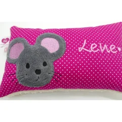Namenskissen Taufkissen Kuschelkissen Kindergartenkissen Geburtsgeschenk  Schmusekissen Maus Mäuschen Mäuse