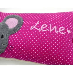 Namenskissen Taufkissen Kuschelkissen Kindergartenkissen Geburtsgeschenk  Schmusekissen Maus Mäuschen Mäuse