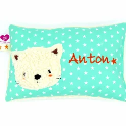 Namenskissen Taufkissen Kuschelkissen Kindergartenkissen Geburtsgeschenk  Schmusekissen Katze Kätzchen
